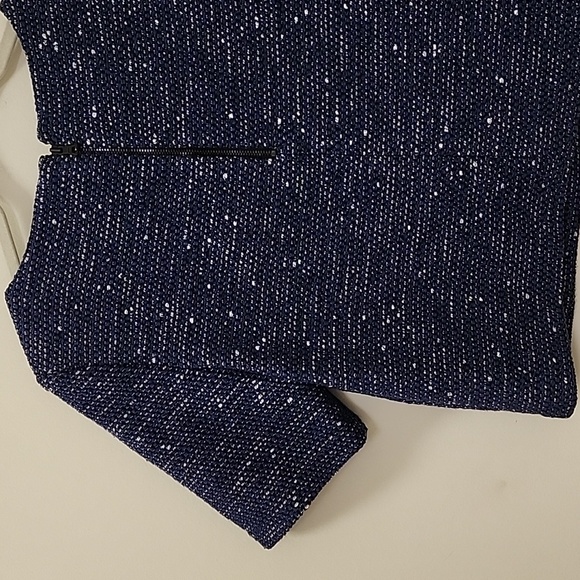 Alice + Olivia Blue Silver Knit Sweater Crop Top Size 6 - Picture 12 of 16